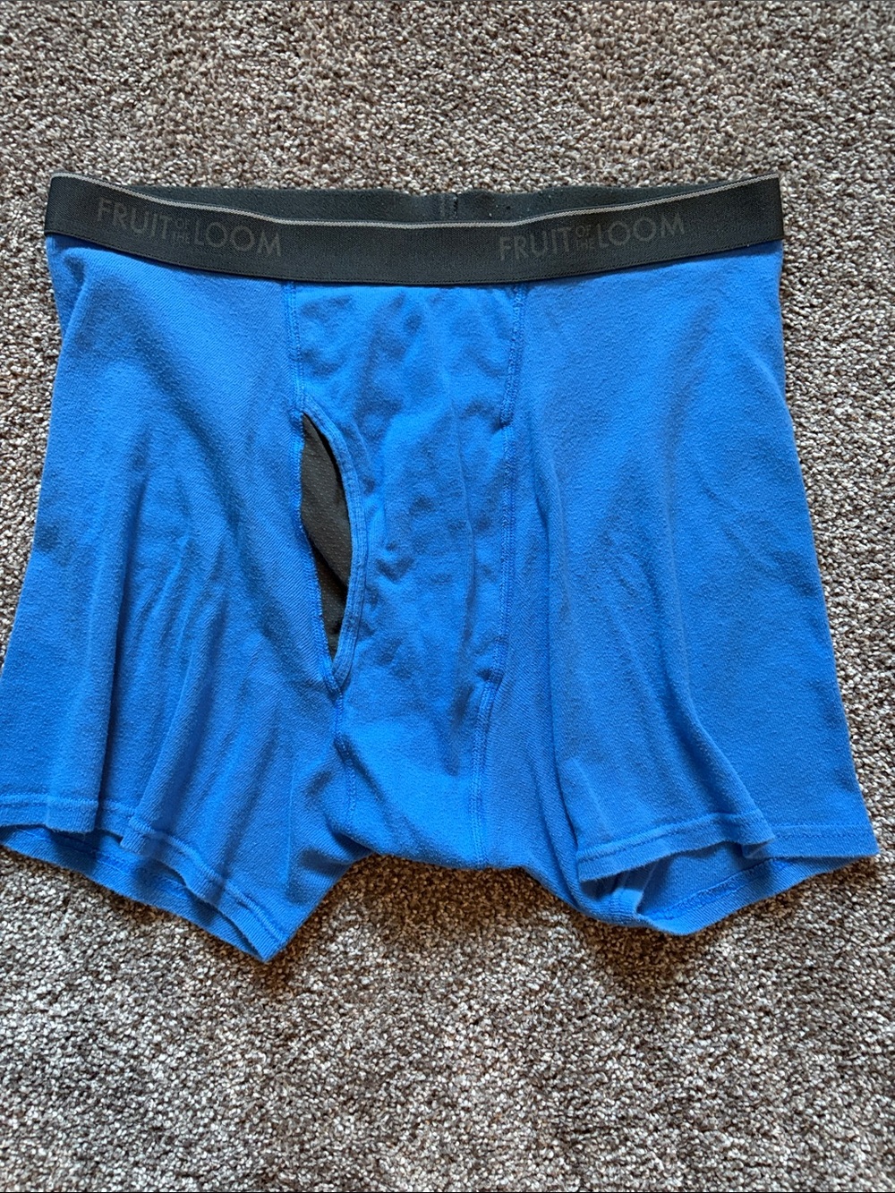 Fruit of the Loom Men's Royal Blue Boxer Briefs with Black Waistband